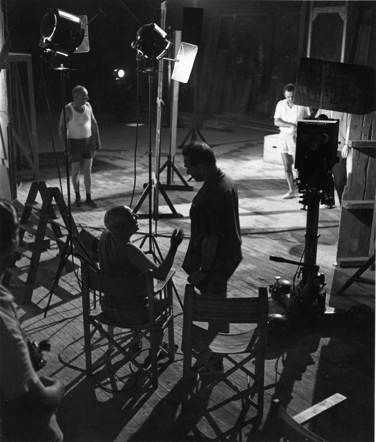 Photographie de tournage - Le Mystère Picasso, 1955 -® Succession Clouzot - Cinémathèque française