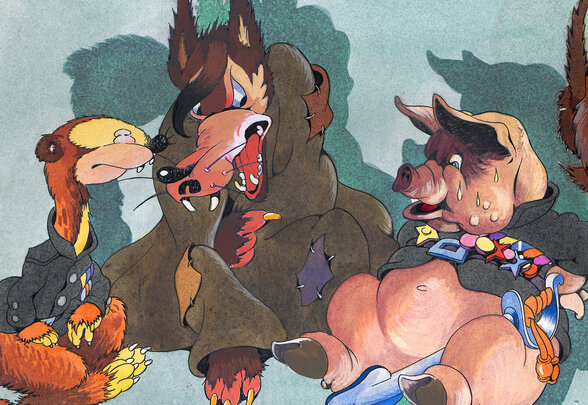 Illustration d’Edmond-François Calvo © Éditions Gallimard – Tous droits réservés - Agrandir l'image, fenêtre modale